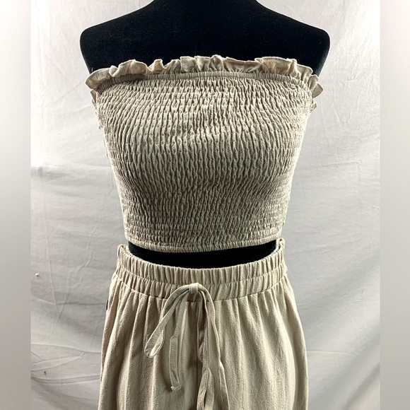 Boho Frill Trim Tube Top & Split Hem Pants - Picture 11 of 11